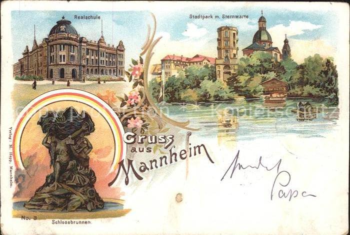 MANNHEIM BW Realschule Stadtpark Sternwarte Schlossbrunnen