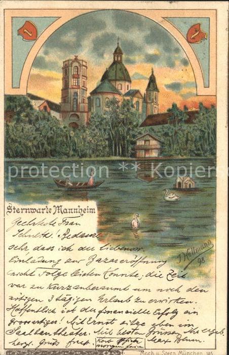 MANNHEIM BW Sternwarte Kuenstlerkarte Hellmann