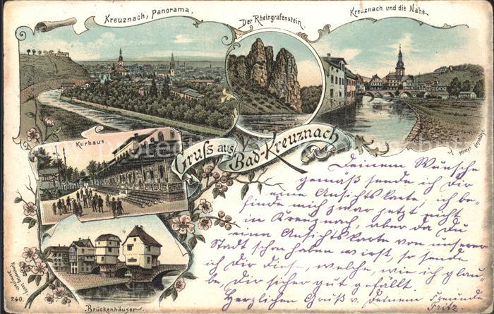 Bad Kreuznach Panorama Rheingrafenstein Felsformation Nahebruecke Kurhaus Brueck