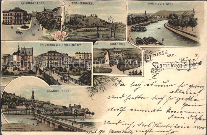 St Johann Saarbruecken Reichsstrasse Spichernberg Saarpartie Bruecke Denkmal Ehr