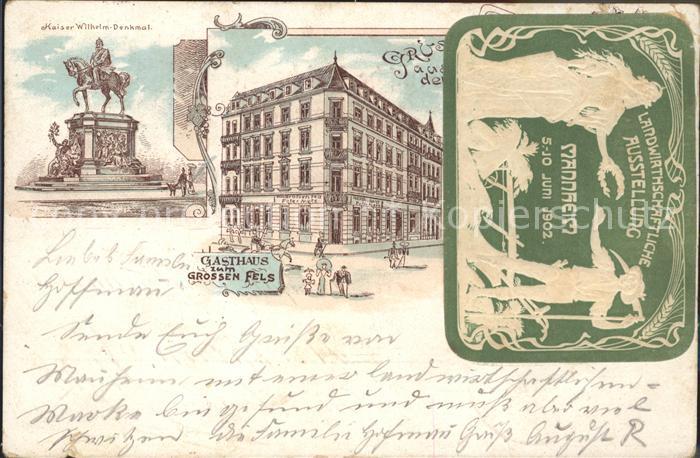 MANNHEIM BW Kaiser Wilhelm Denkmal Gasthaus zum Grossen Fels Landwirtschaftliche
