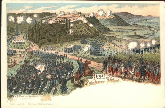 St Johann Saarbruecken Schlacht am Spicherer Berg Spicherer Hoehen Kuenstlerkart