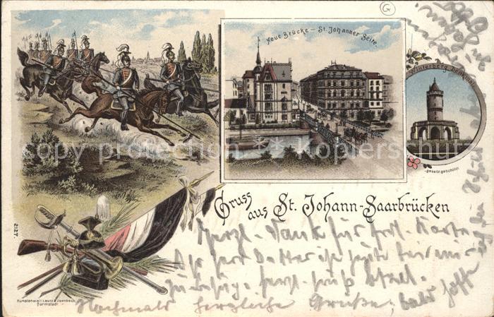 St Johann Saarbruecken Soldaten zu Pferd Schlacht Waffen Neue Bruecke Winterberg