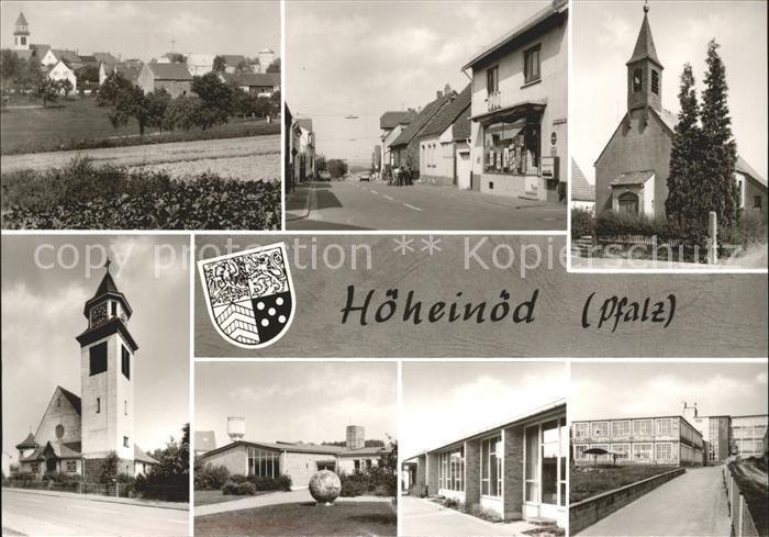 Hoeheinoed Teilansichten Kirche Strassenpartie Wappen Bromsilber