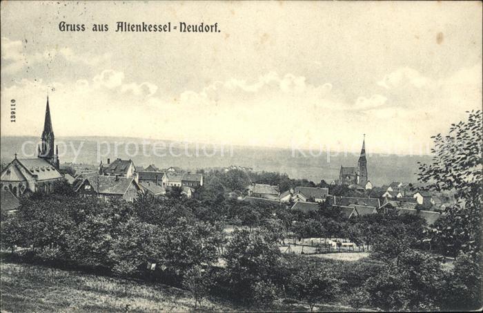 Neudorf Altenkessel Ortsansicht mit Kirche Stempel