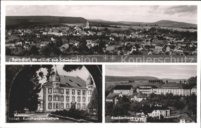 Bonndorf Schwarzwald Totalansicht Schloss Kunsthandwerkschule Krankenhaus