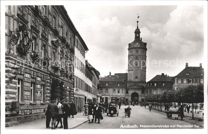 Ansbach Mittelfranken Maximiianstrasse mit Herrieder Tor