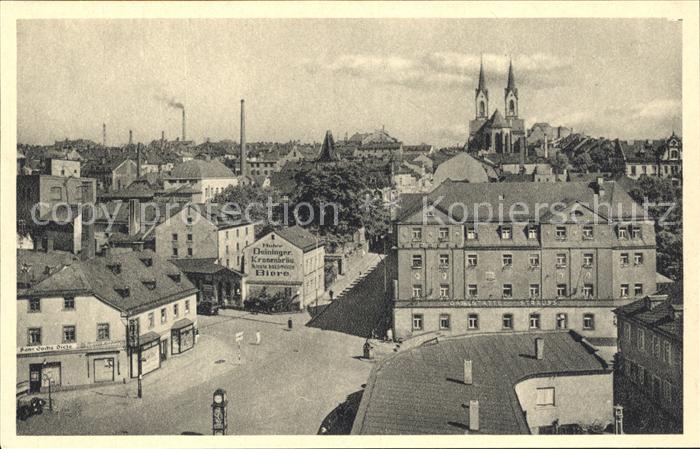 Hof Saale Hauptstrasse Kirche Kupfertiefdruck