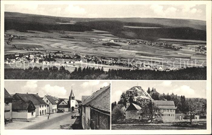 Kempfeld am Fusse der Wildenburg Panorama Strassenpartie