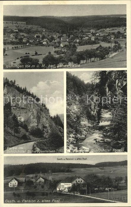 uehlingen-Birkendorf Panorama Schwarzwald Schluechttal Schwedenfelsen Gasthaus P