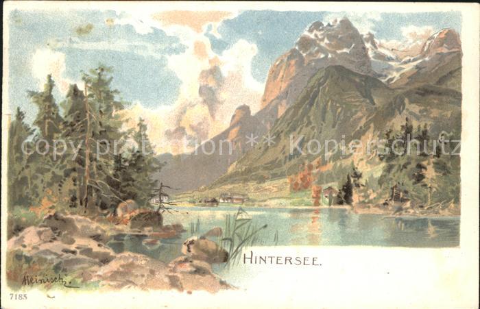 Hintersee Berchtesgaden Kuenstlerkarte Heinisch