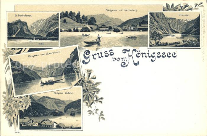 Koenigssee St Bartholomae Untersberg Obersee Malerwinkel Berchtesgadener Alpen