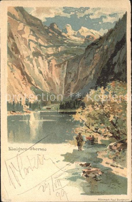 Koenigssee Obersee Kuenstlerkarte Heinisch