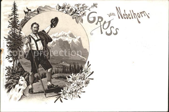 Oberstdorf Nebelhorn Wandersmann Alpenblumen