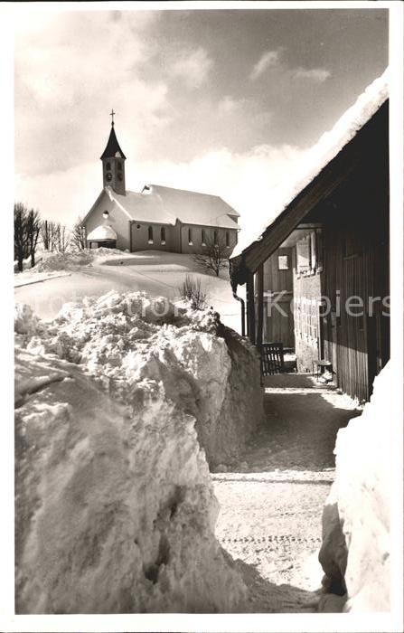 Haeusern Schwarzwald Ortspartie Kirche Luftkurort Wintersportplatz