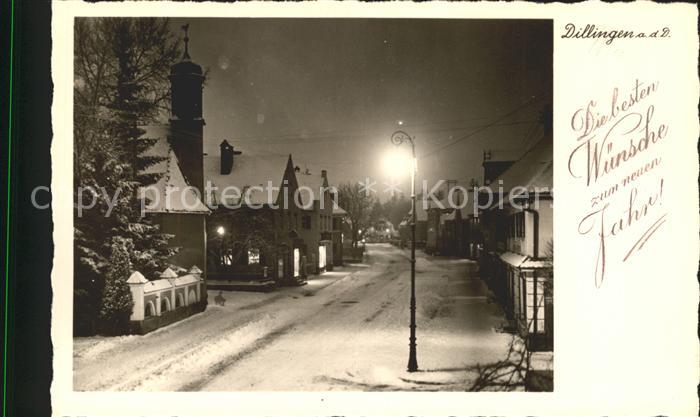 Dillingen Donau bei Nacht Neujahrskarte Buetten