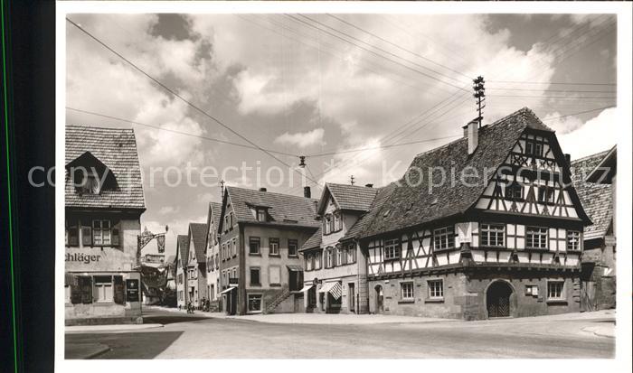 Birkenfeld Wuerttemberg Strassenpartie Fachwerkhaus Luftkurort Schwarzwald