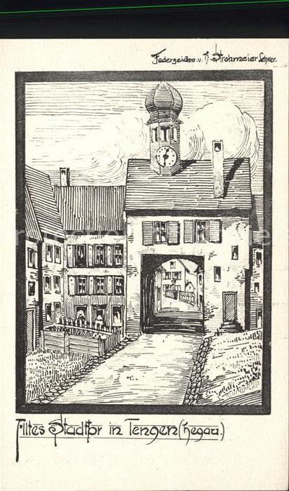 Tengen Altes Stadttor Federzeichnung Strohmeier