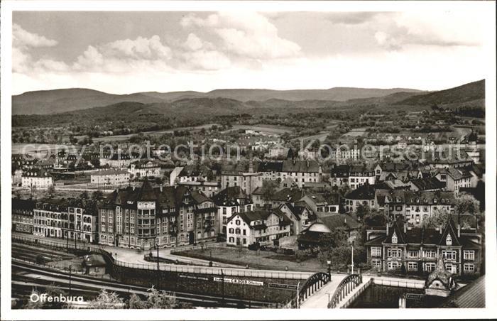 Offenburg Blick ueber die Stadt Eisenbahn