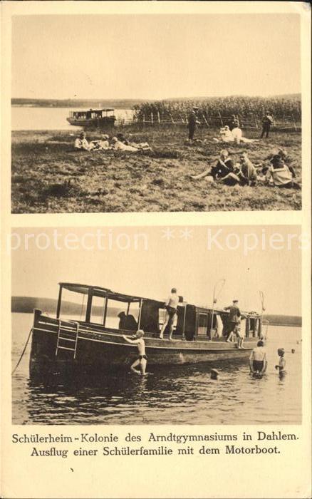 Dahlem Berlin Ausflug Schuelerheim Kolonie des Arndtgymnasiums Bootsfahrt