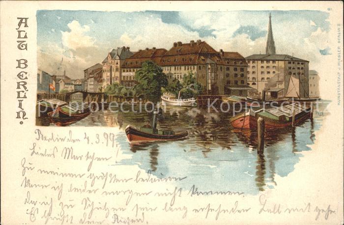 BERLIN  CITY Partie an der Spree Dampfer Kahn