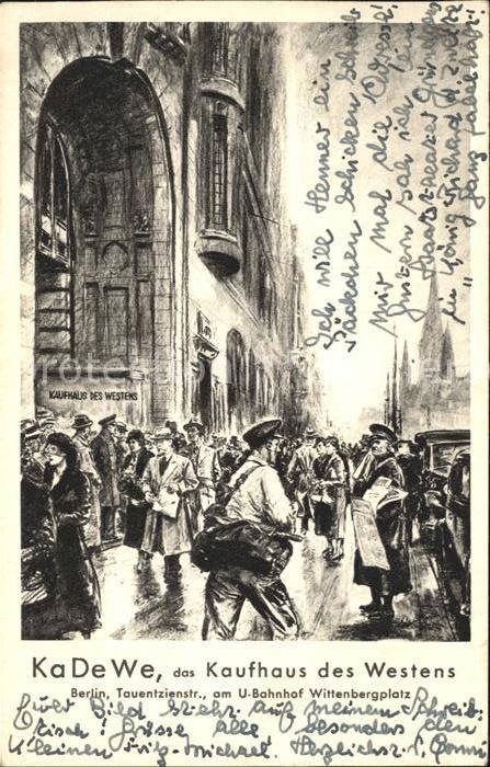 BERLIN  CITY KaDeWe Kaufhaus des Westens Kuenstlerkarte
