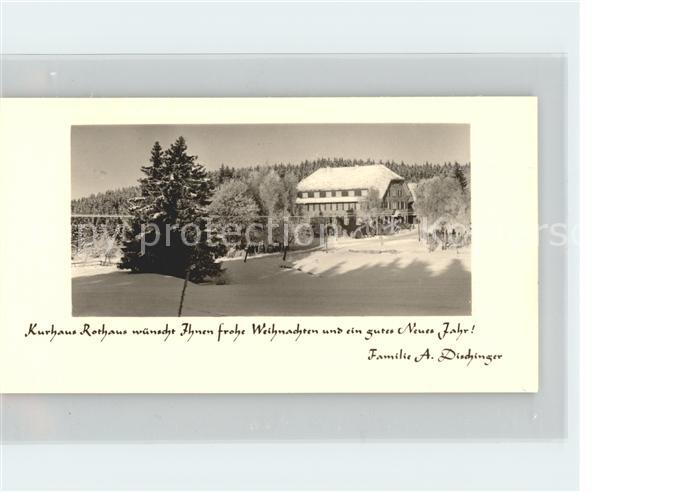 Rothaus Grafenhausen Kurhaus Winterpanorama Schwarzwald Neujahrskarte