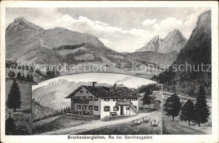 Au Berchtesgaden Brochenberglehen Gasthaus Berchtesgadener Alpen Kuenstlerkarte
