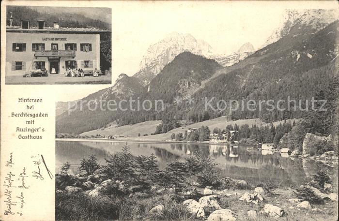 Hintersee Berchtesgaden Uferpartie Berchtesgadener Alpen Auinger's Gasthaus