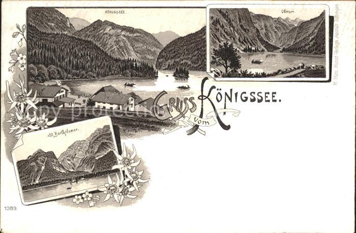 Koenigssee Obersee St Bartholomae Berchtesgadener Alpen Edelweiss