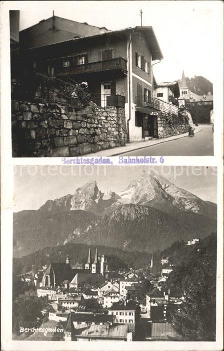 BERCHTESGADEN Bayern Bahnhofstrasse Gesamtansicht mit Alpen