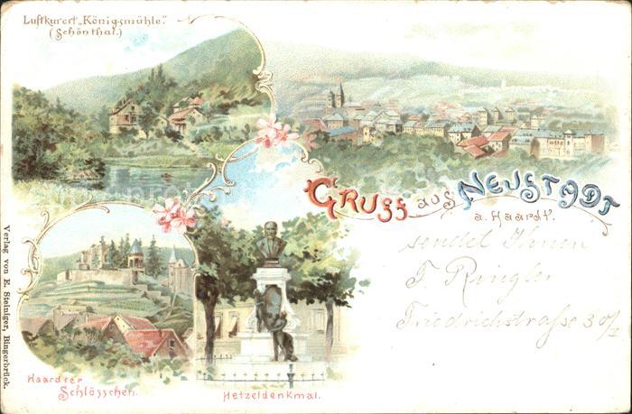 Neustadt Haardt Panorama Luftkurort Schoental Kurhaus Koenigsmuehle Haardter Sch