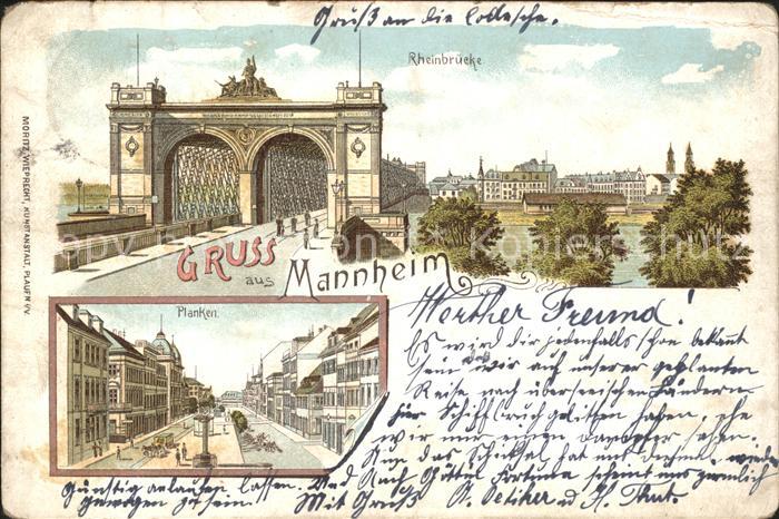 MANNHEIM BW Rheinbruecke Planken Deutsche Reichspost