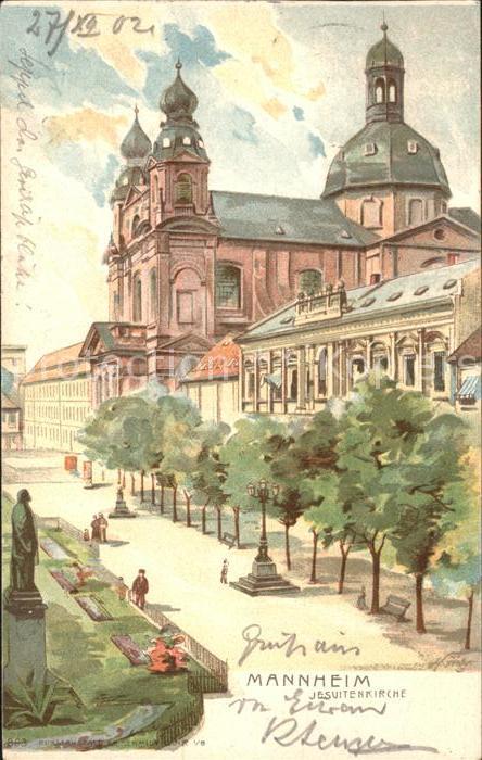 MANNHEIM BW Jesuitenkirche Kuenstlerkarte