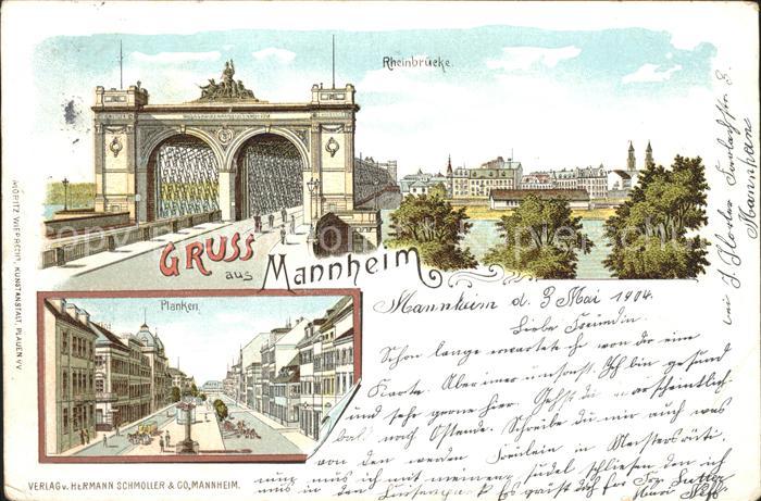 MANNHEIM BW Rheinbruecke Planken