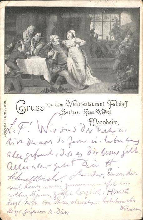 MANNHEIM BW Weinrestaurant Falstaff Deutsche Reichspost