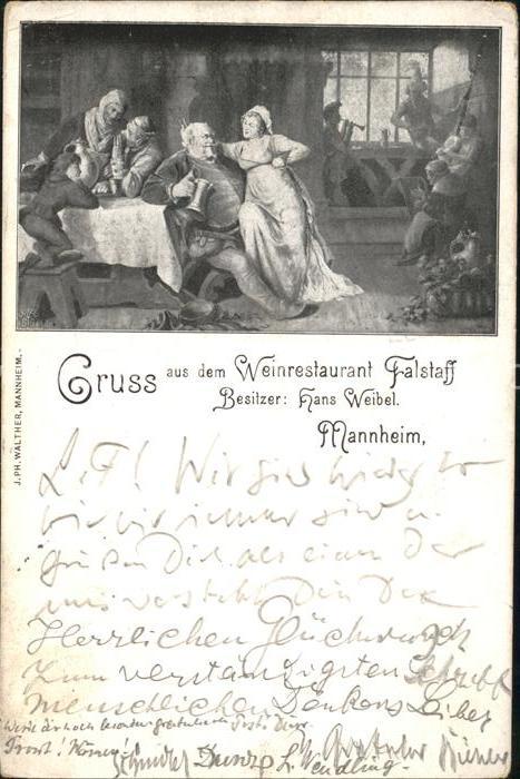 MANNHEIM BW Weinrestaurant Falstaff Deutsche Reichspost