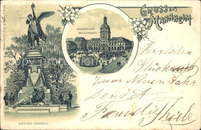 MANNHEIM BW Kriegerdenkmal Statue Paradeplatz Kaufhaus