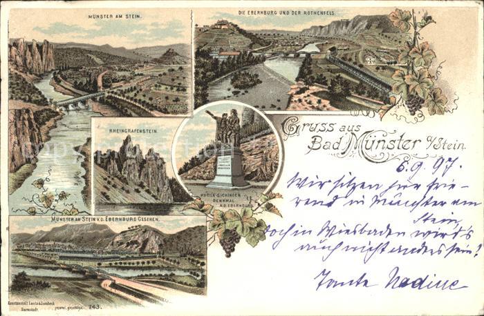 Bad Muenster Stein Ebernburg Panorama Nahebruecke Ebernburg Rotenfels Rheingrafe