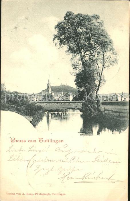 Tuttlingen Partie an der Donau Kirche