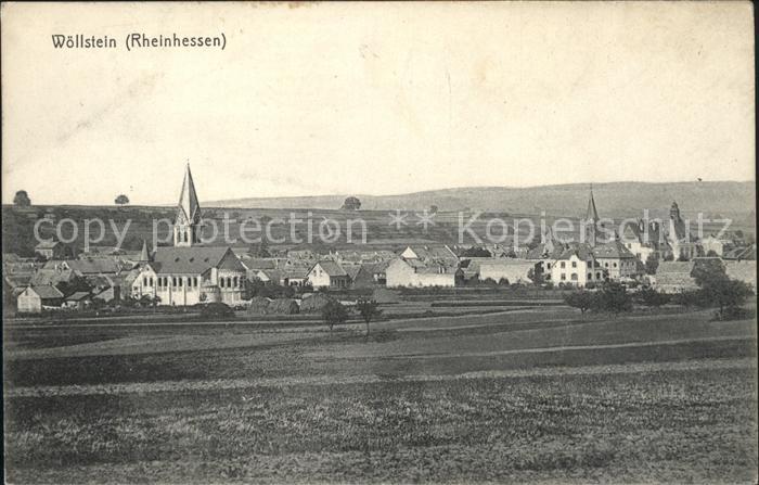 Woellstein Rheinhessen Ortsansicht mit Kirche