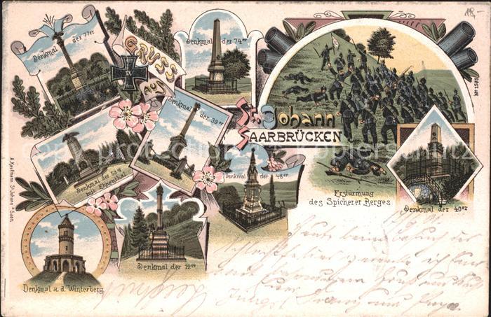 St Johann Saarbruecken Winterberg Denkmal Ehrenthal Erstuermung Spicherer Berg R