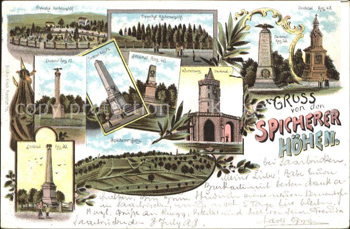 St Johann Saarbruecken Spicherer Hoehen Ehrenthal Denkmal Winterberg Reichspost