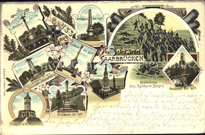 St Johann Saarbruecken Winterberg Denkmal Ehrenthal Erstuermung Spichernberg Rei