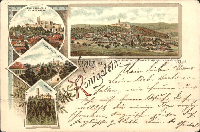 Koenigstein Taunus Burgruine Kirche Panorama Frankfurter Strasse Deutsche Reichs