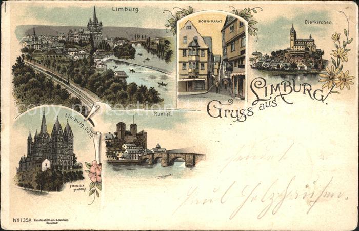 Limburg Lahn Stadtbild mit Dom Eisenbahn Kornmarkt Dietkirchen Runkel Bruecke