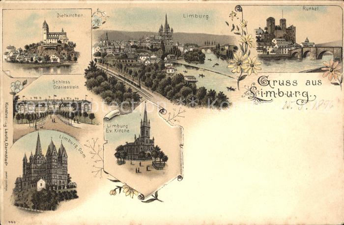 Limburg Lahn Dietkirchen Stadtbild mit Dom Runkel Bruecke Kirche Schloss Oranien