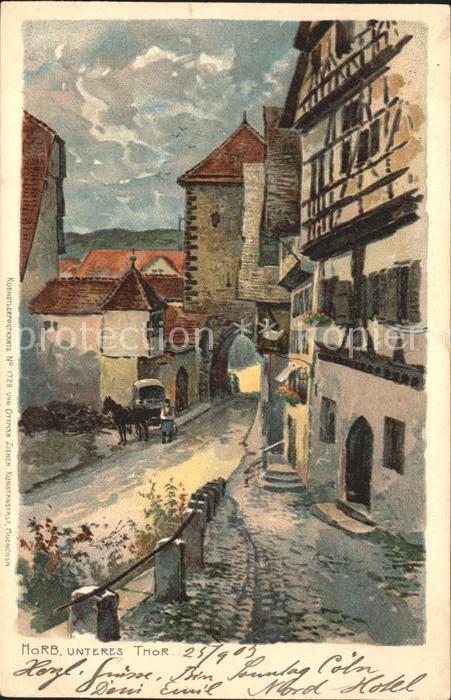 Horb Neckar Unteres Tor Kuenstlerkarte
