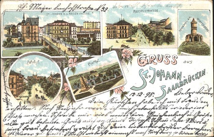 St Johann Saarbruecken Neue Bruecke Reichsstrasse Winterberg Denkmal Ehrenthal B
