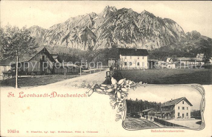 St Leonhard Drachenloch Dorfstrasse Alpenblick Bahnhofsrestauration